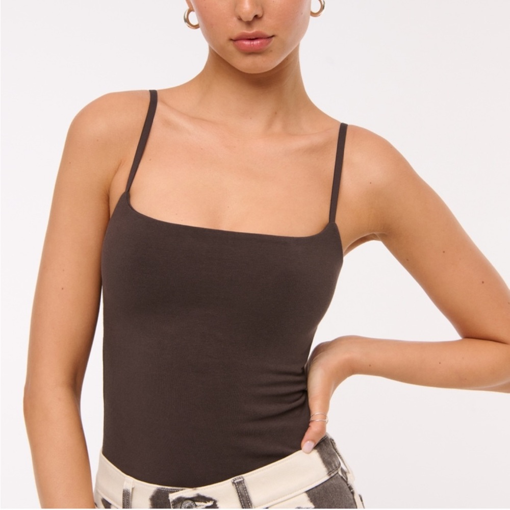 NWT Abercrombie XL Brown Spaghetti Strap Bodysuit